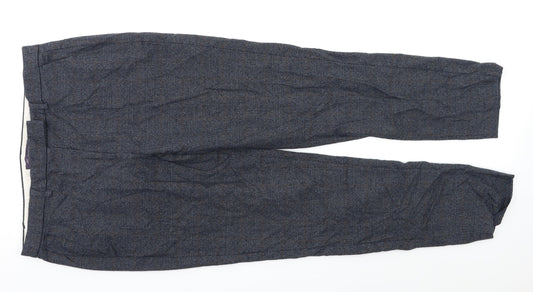 M&S Mens Grey Check  Dress Pants Trousers Size 34 L26 in