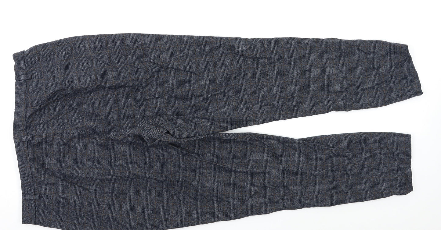 M&S Mens Grey Check  Dress Pants Trousers Size 34 L26 in