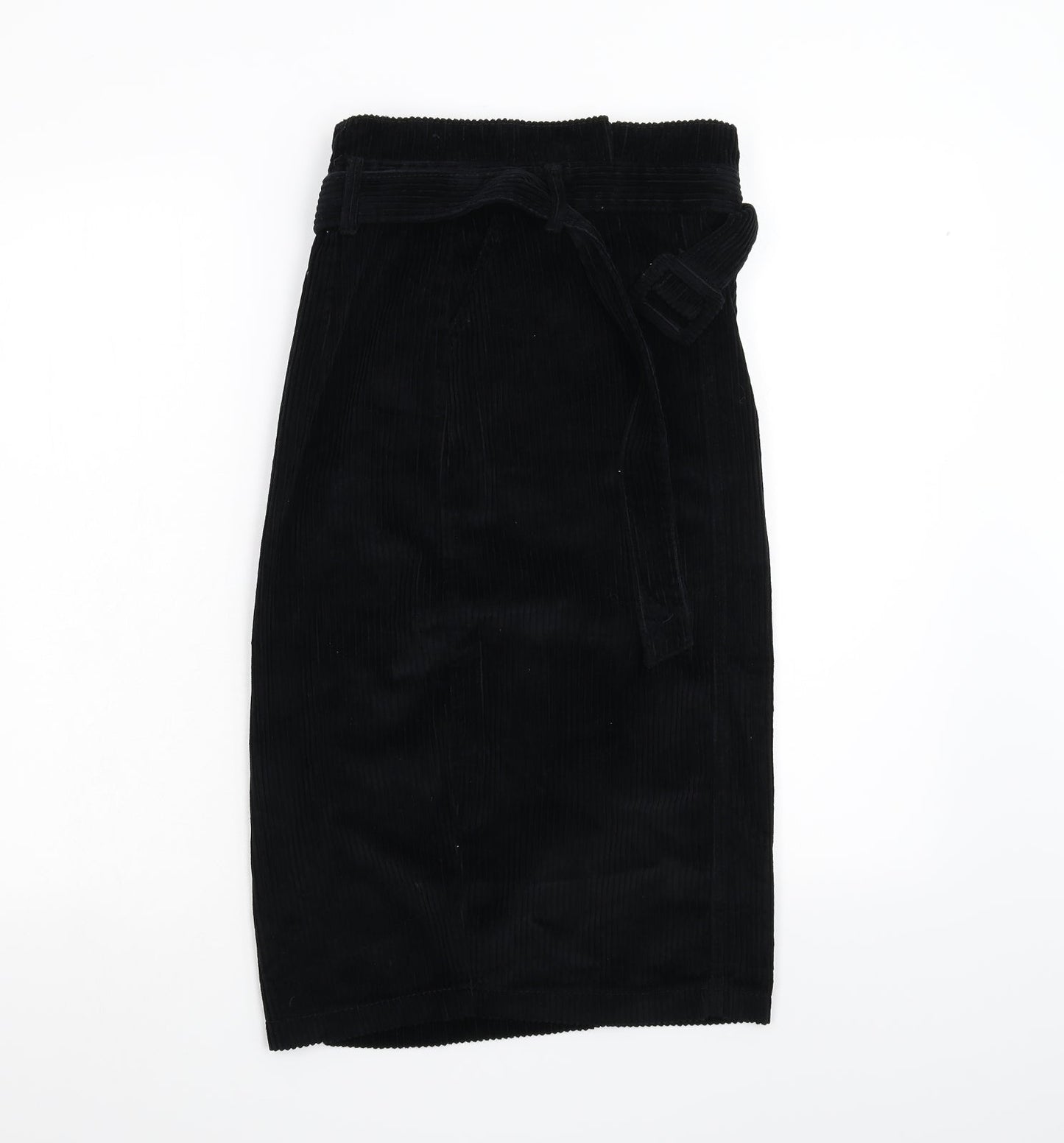 Primark Womens Black  Corduroy Straight & Pencil Skirt Size 8