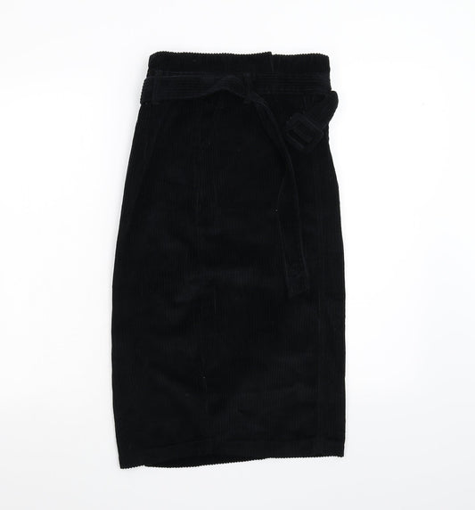 Primark Womens Black  Corduroy Straight & Pencil Skirt Size 8