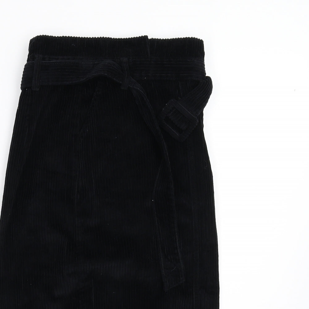Primark Womens Black  Corduroy Straight & Pencil Skirt Size 8