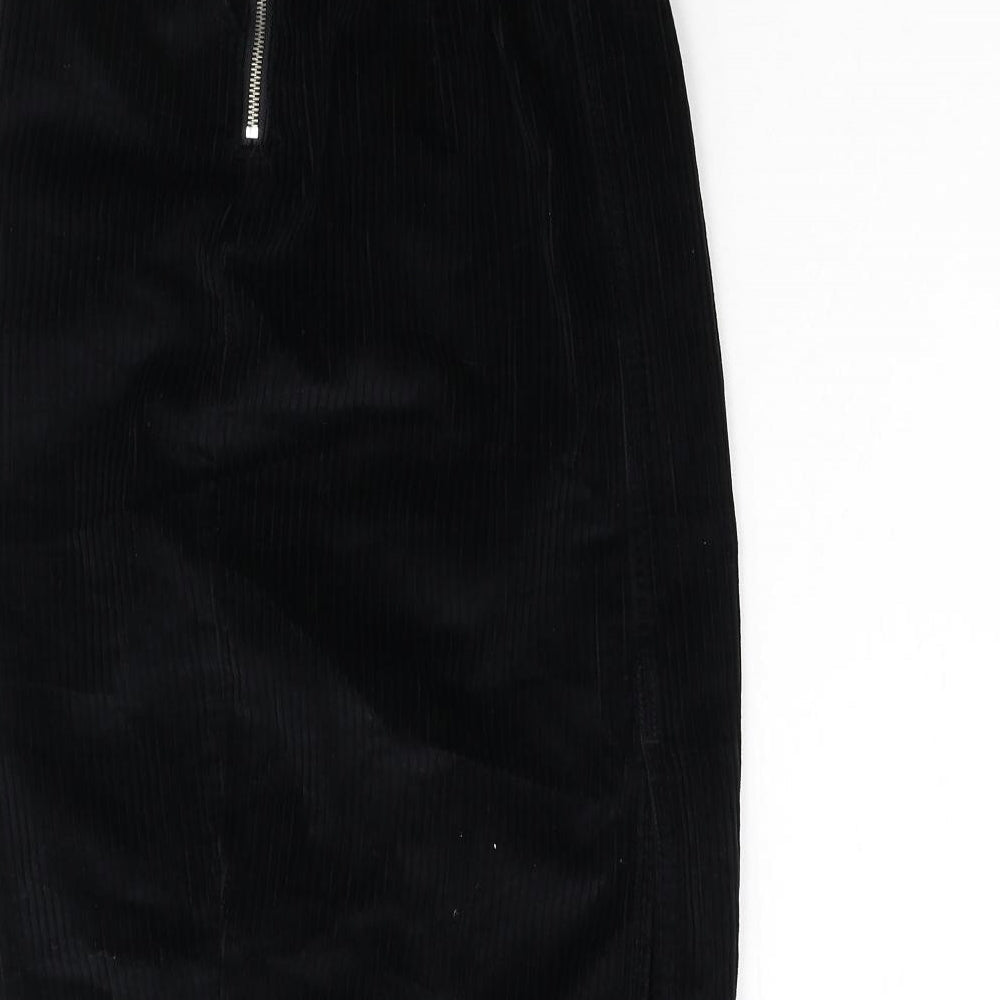 Primark Womens Black  Corduroy Straight & Pencil Skirt Size 8
