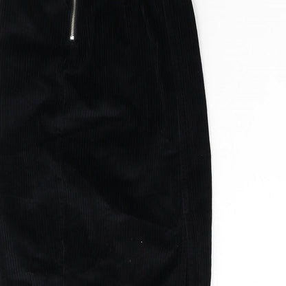 Primark Womens Black  Corduroy Straight & Pencil Skirt Size 8