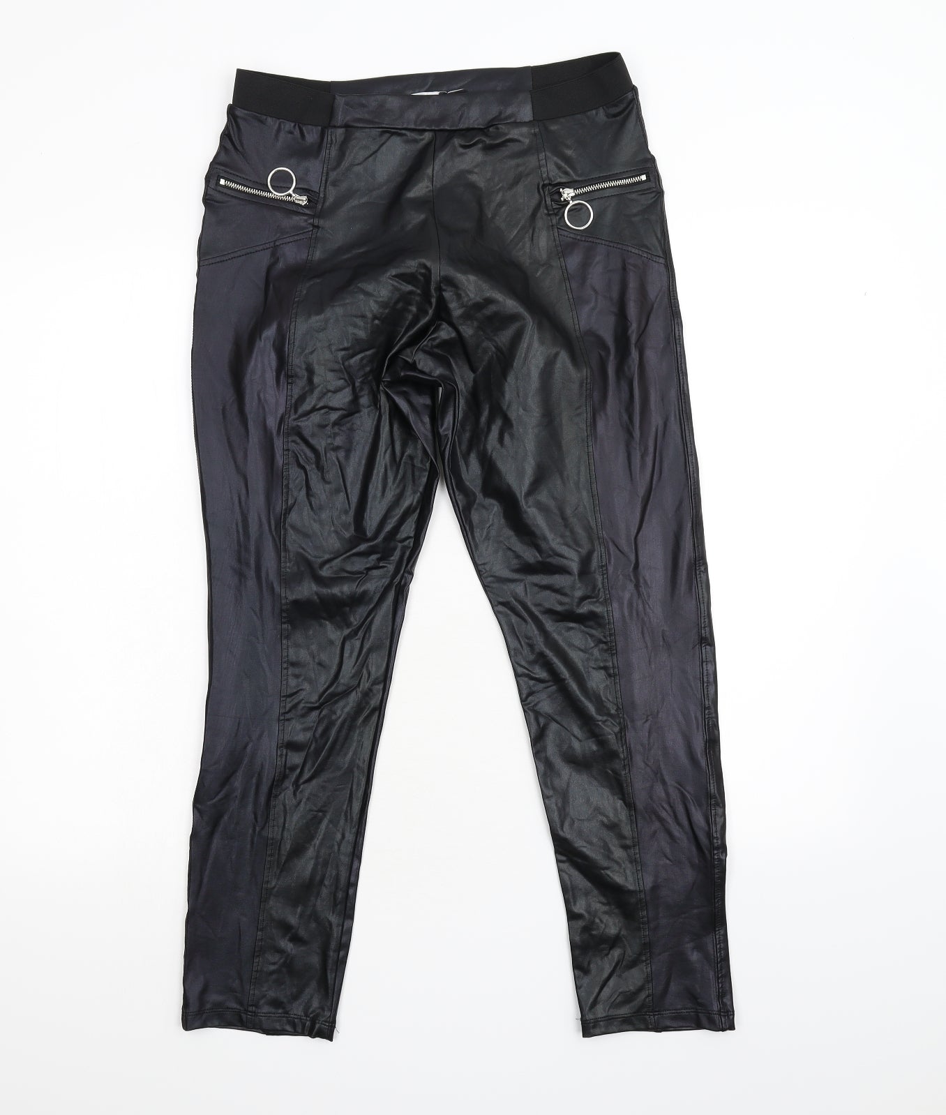 Womens UK Size 8 Boohoo Slim Fit  Black Trousers