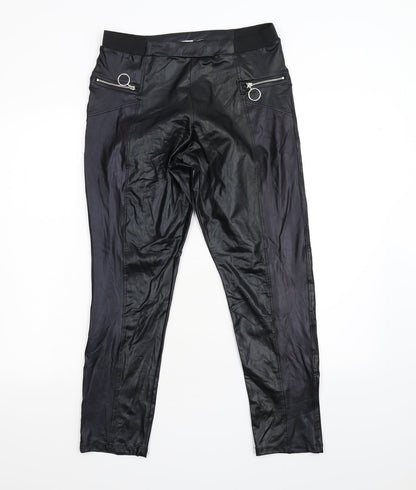 Womens UK Size 8 Boohoo Slim Fit  Black Trousers