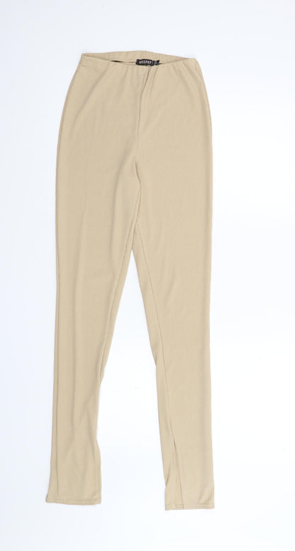 Womens UK Size 6 Misspap Slim Fit  Beige Trousers