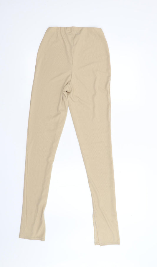 Womens UK Size 6 Misspap Slim Fit  Beige Trousers