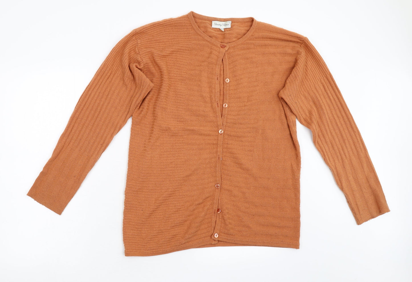 Country Classics Womens Orange  Knit Cardigan Jumper Size L