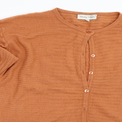 Country Classics Womens Orange  Knit Cardigan Jumper Size L
