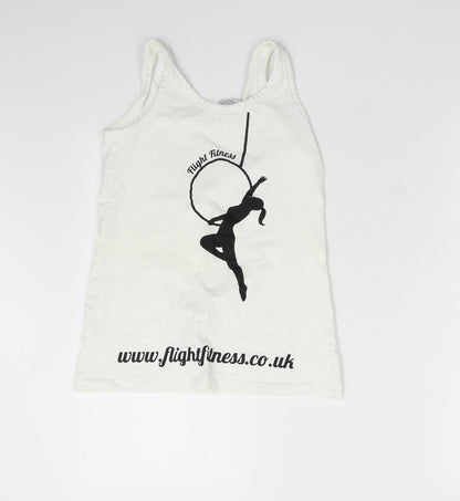 Flight Fitness Womens White   Basic Tank Size S