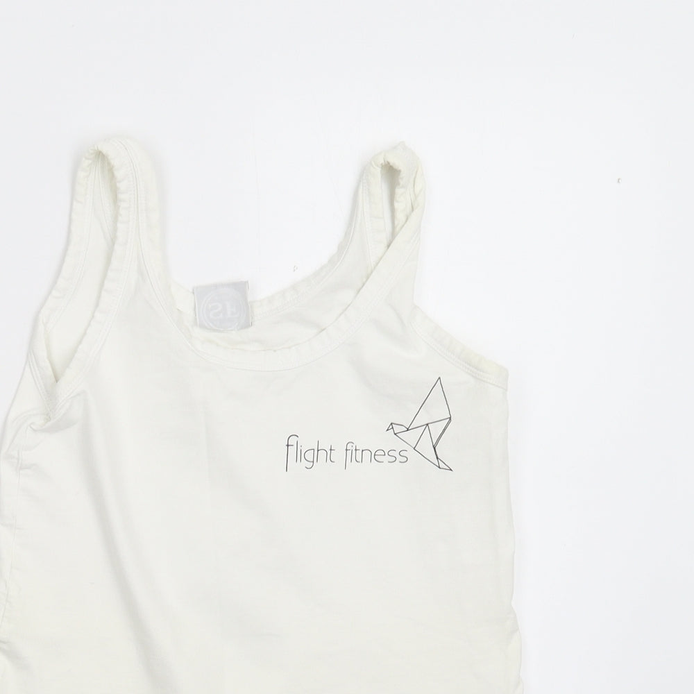 Flight Fitness Womens White   Basic Tank Size S