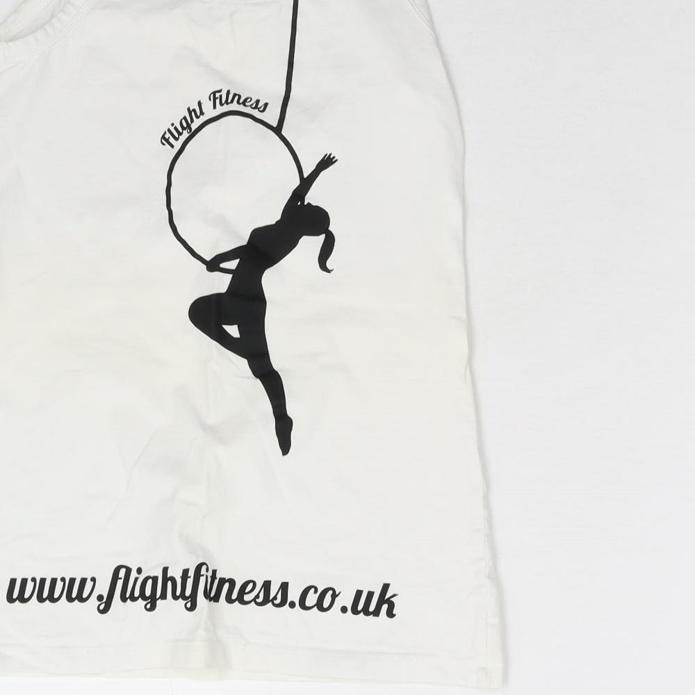 Flight Fitness Womens White   Basic Tank Size S