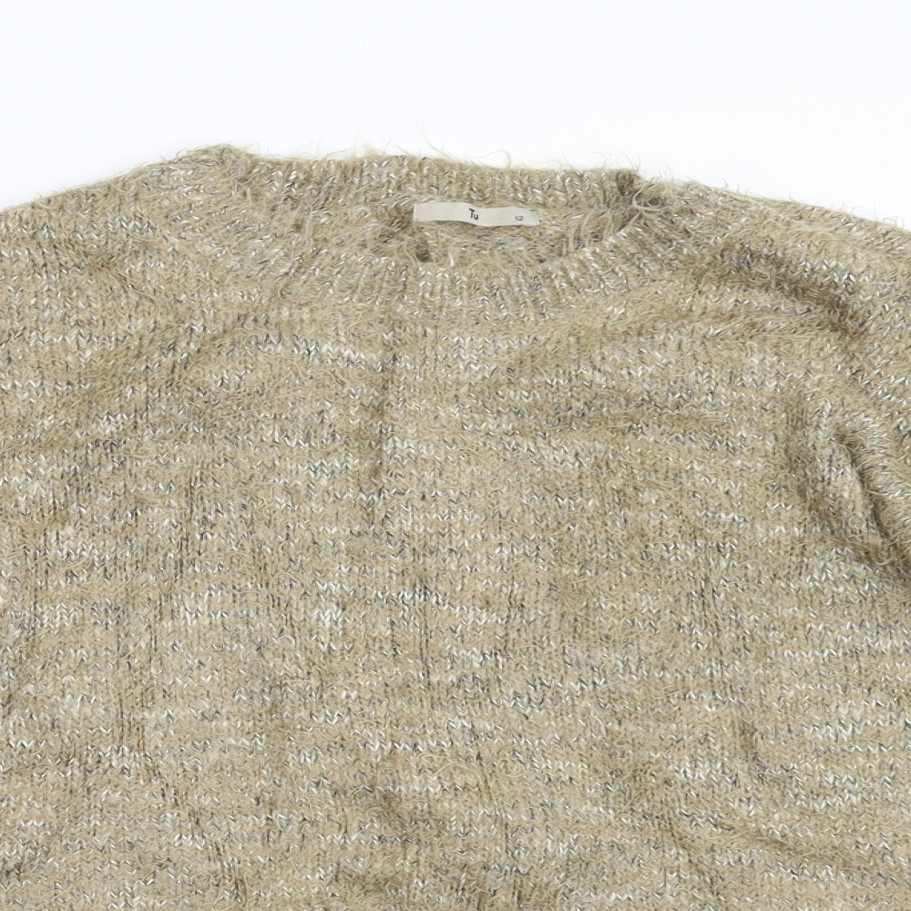 TU Womens Beige  Knit Pullover Jumper Size 12