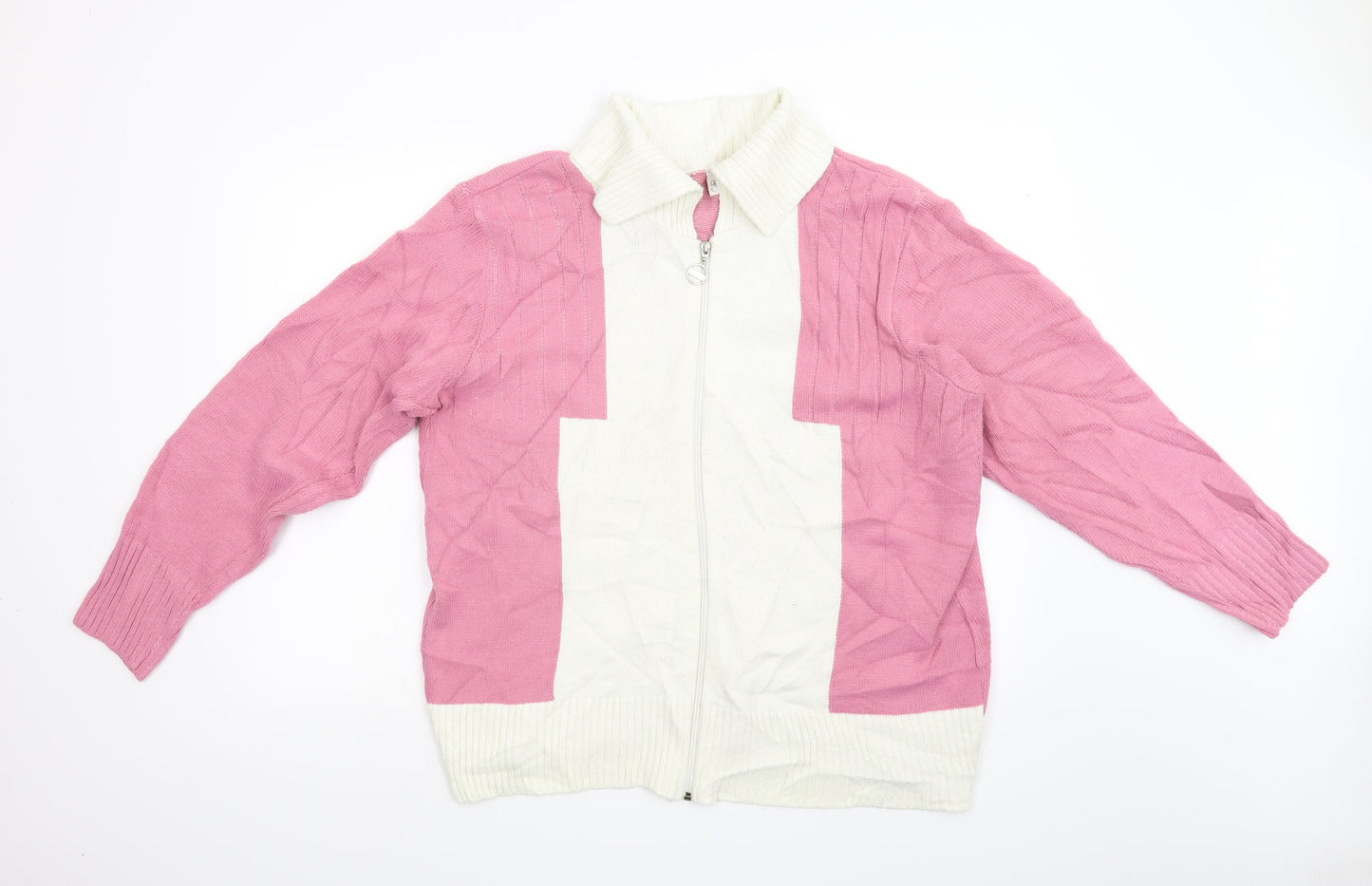 Gorgeous Womens Pink  Knit Full Zip Jumper Size L