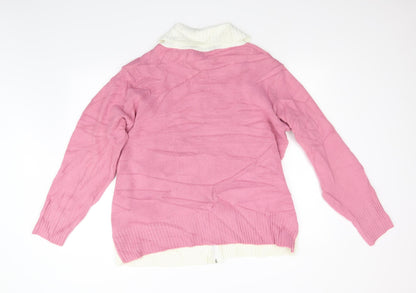 Gorgeous Womens Pink  Knit Full Zip Jumper Size L