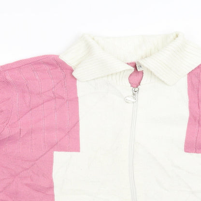 Gorgeous Womens Pink  Knit Full Zip Jumper Size L