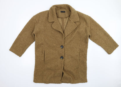 F&F Womens Brown  Fleece Overcoat Coat Size 14