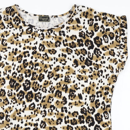 originals Womens White Animal Print  Basic T-Shirt Size 16