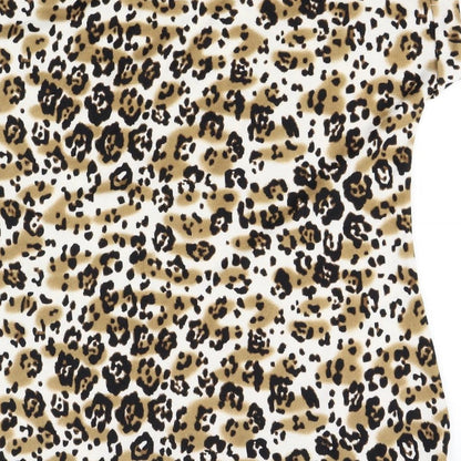 originals Womens White Animal Print  Basic T-Shirt Size 16