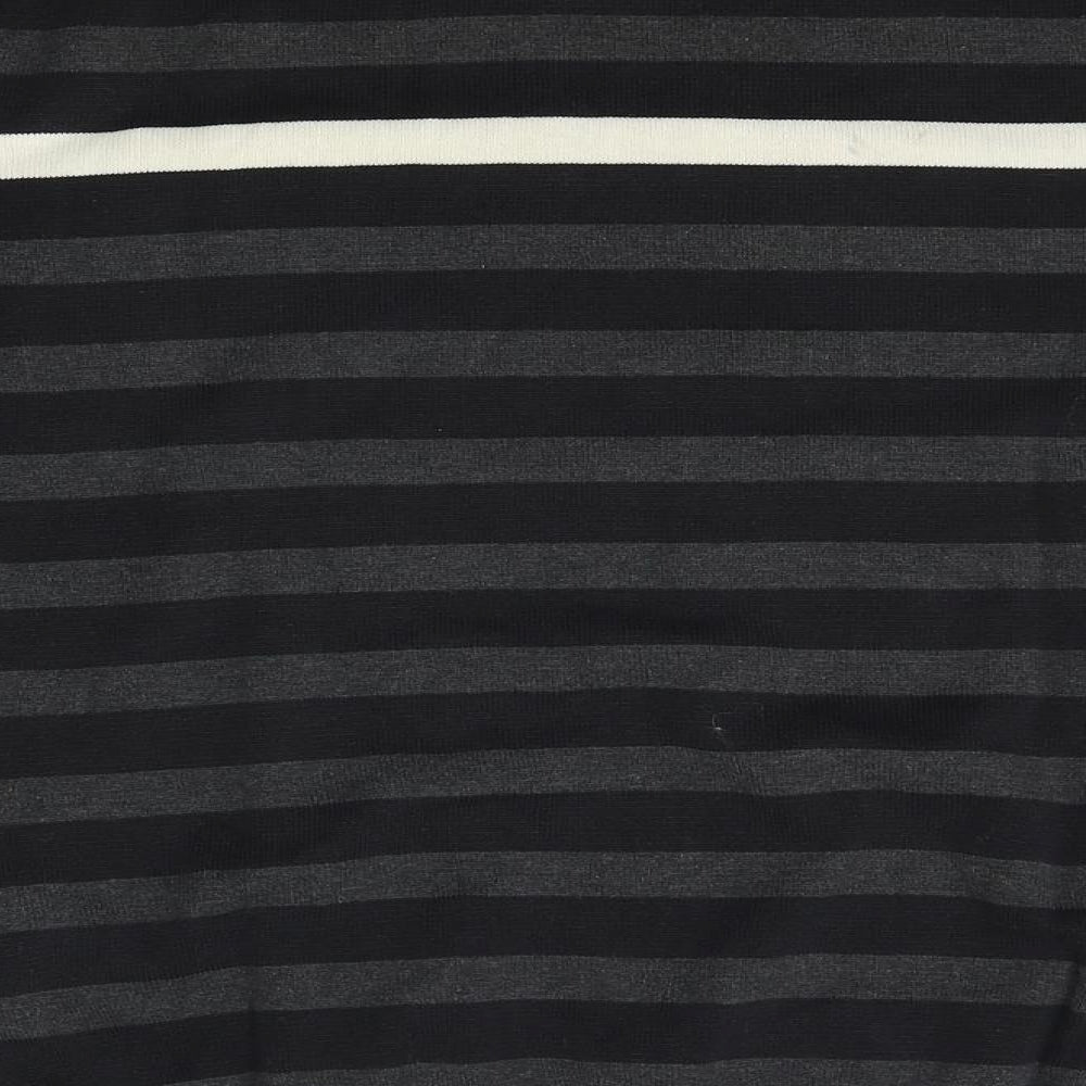 TOM TAILOR Mens Black Striped  Pullover Jumper Size M