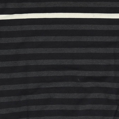 TOM TAILOR Mens Black Striped  Pullover Jumper Size M