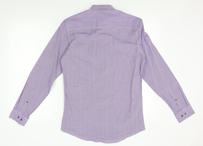 Taylor & Wright Mens Purple Check   Dress Shirt Size 14