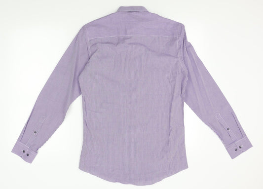 Taylor & Wright Mens Purple Check   Dress Shirt Size 14
