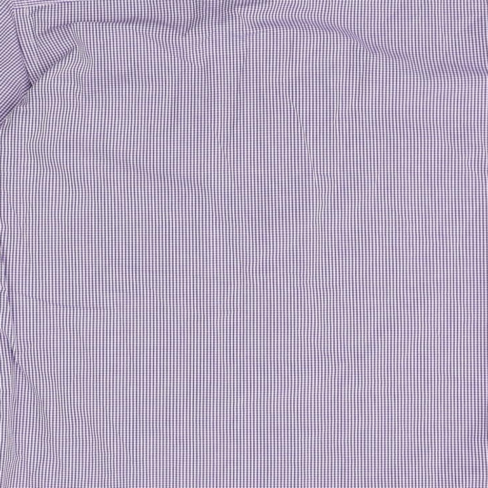 Taylor & Wright Mens Purple Check   Dress Shirt Size 14