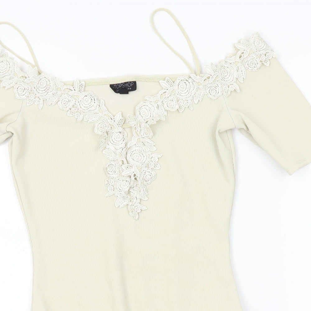 Topshop Womens Ivory   Leotard One-Piece Size 10