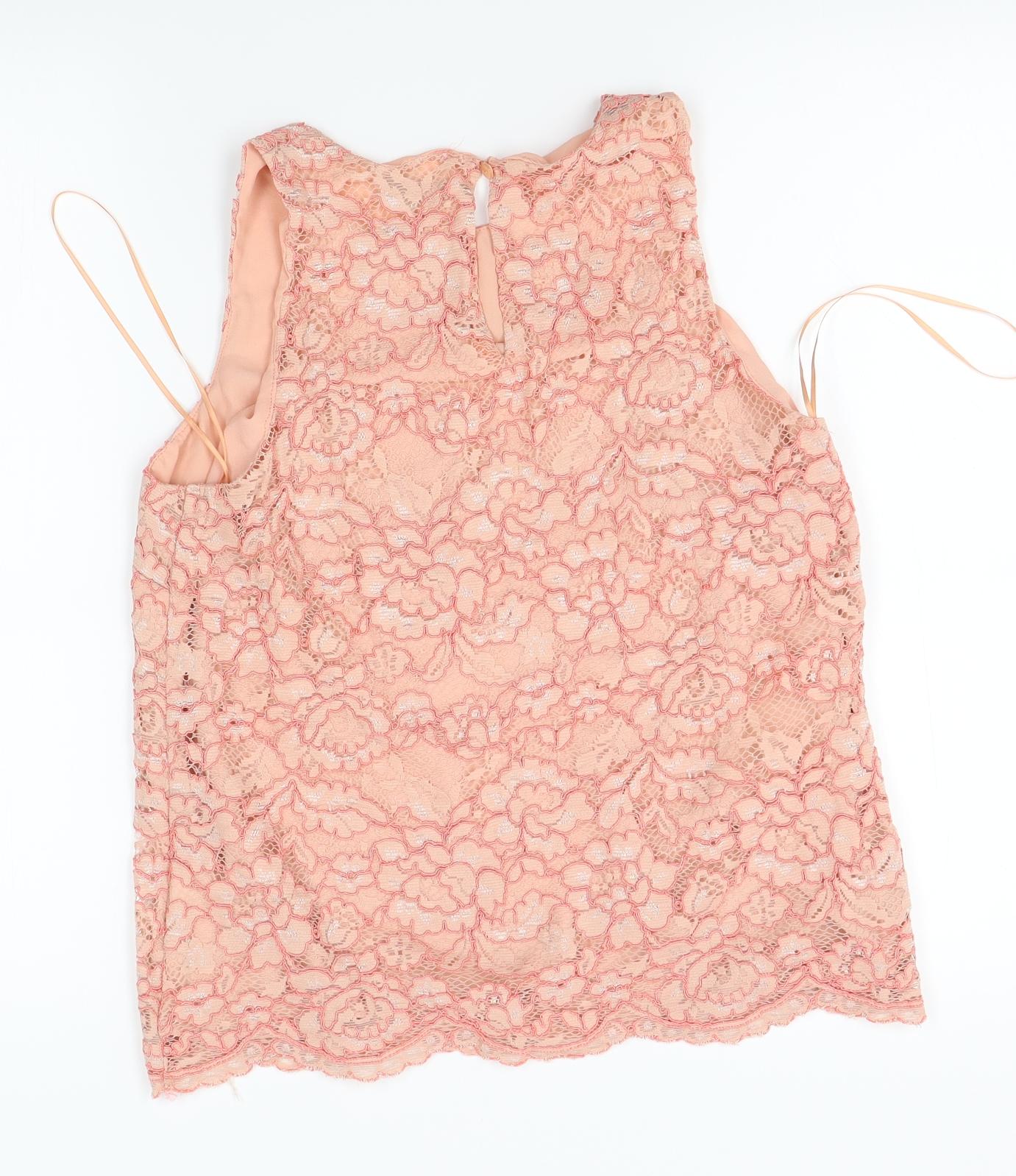 F&F Womens Pink Floral  Basic Blouse Size 12