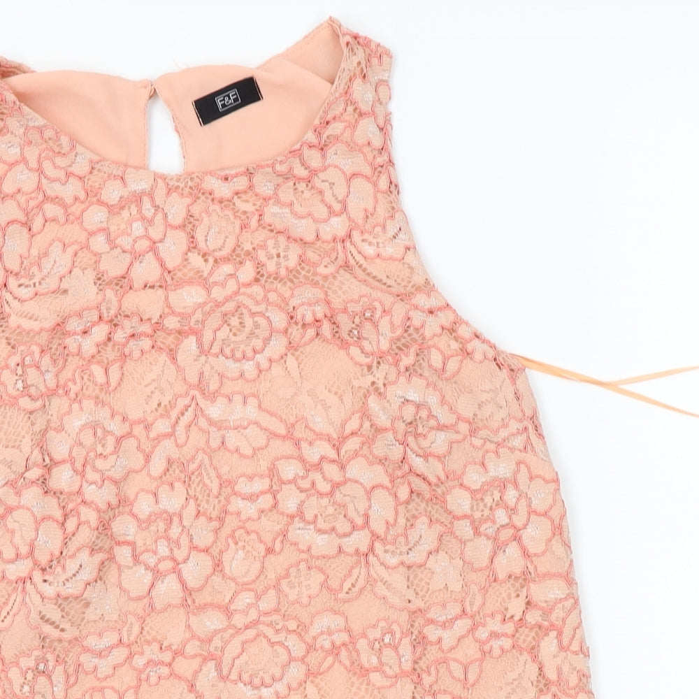 F&F Womens Pink Floral  Basic Blouse Size 12