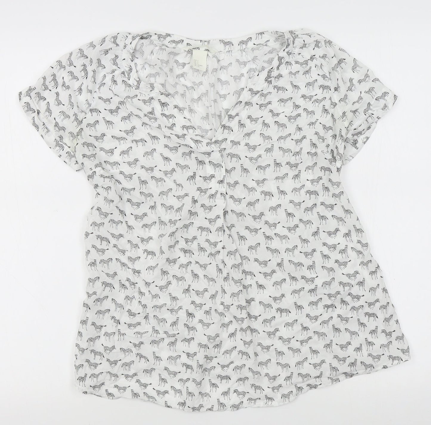 Womens UK Size S H&M White Basic Blouse