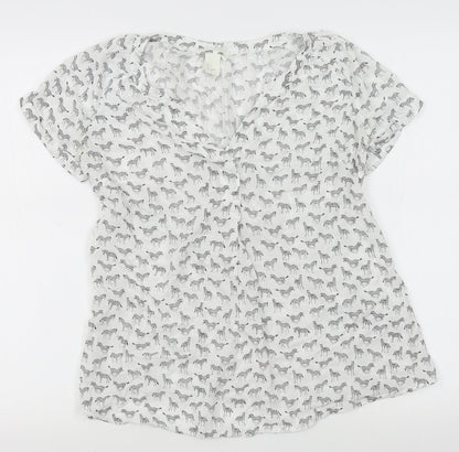 Womens UK Size S H&M White Basic Blouse