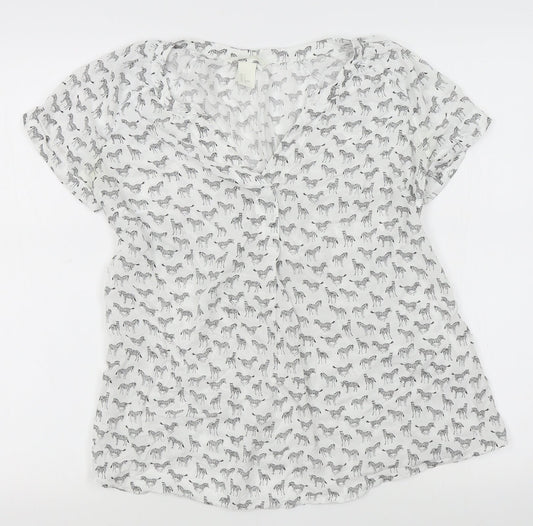 Womens UK Size S H&M White Basic Blouse