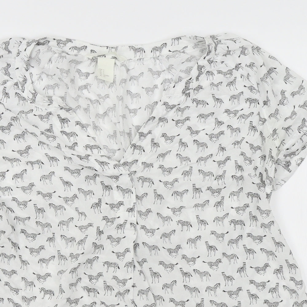 Womens UK Size S H&M White Basic Blouse