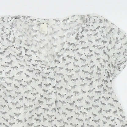 Womens UK Size S H&M White Basic Blouse