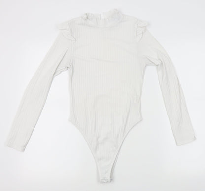 Boohoo Womens White   Leotard One-Piece Size S