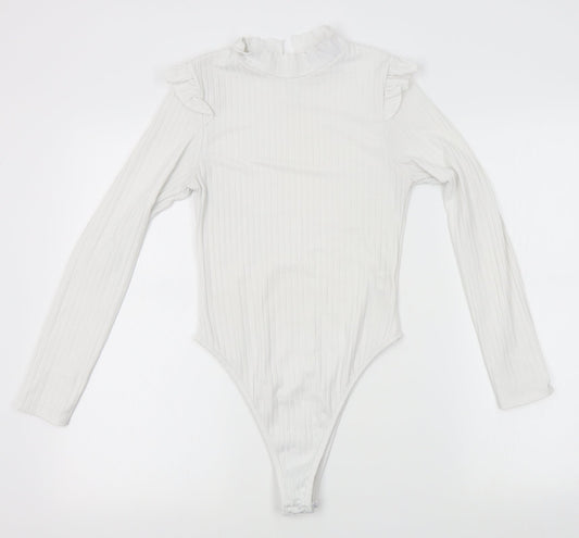 Boohoo Womens White   Leotard One-Piece Size S