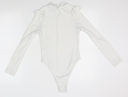 Boohoo Womens White   Leotard One-Piece Size S
