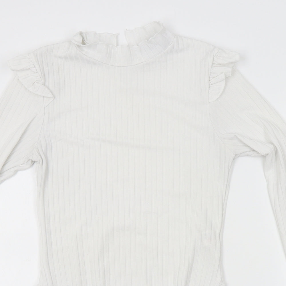 Boohoo Womens White   Leotard One-Piece Size S