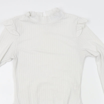 Boohoo Womens White   Leotard One-Piece Size S