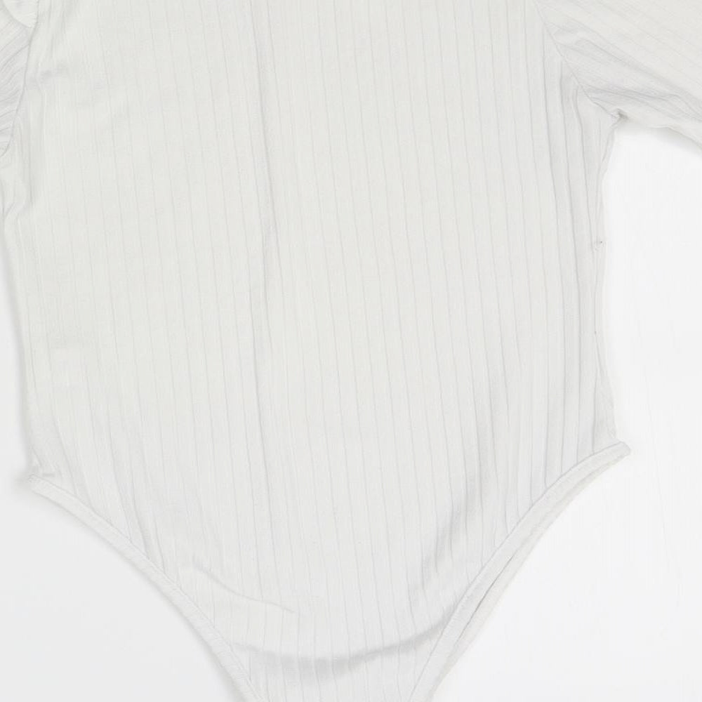 Boohoo Womens White   Leotard One-Piece Size S