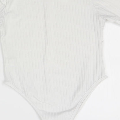 Boohoo Womens White   Leotard One-Piece Size S