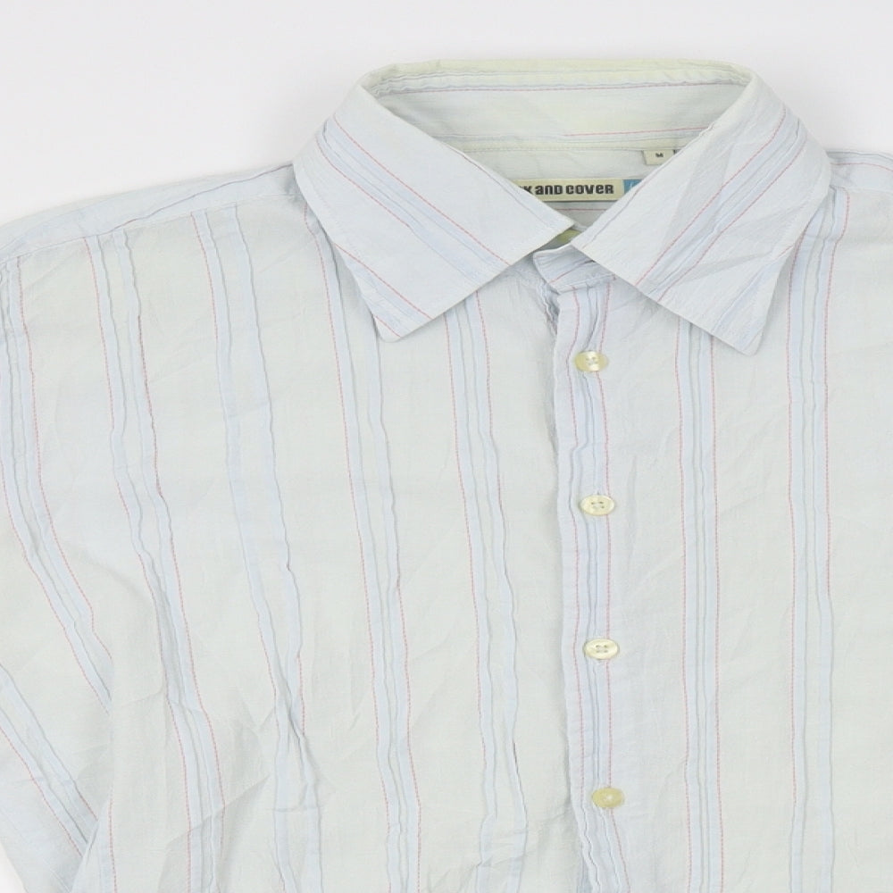Mens UK Size M Duck and Cover Blue  Button-Up Long Sleeve Casual Shirt
