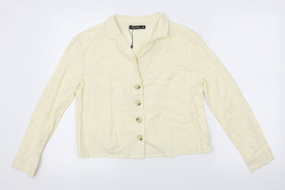 Womens UK Size 12 Nasty Gal Yellow Basic Button-Up