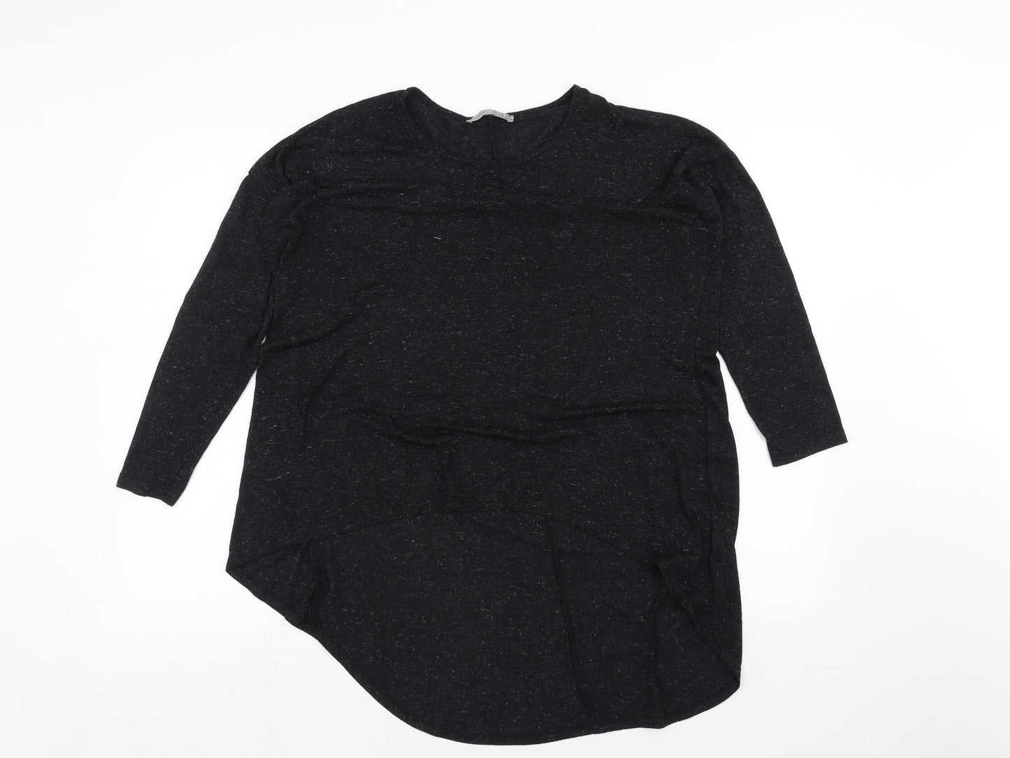 Womens UK Size 10 Atmosphere Black Basic T-Shirt
