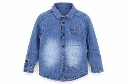 Front view of Next girls’ blue basic polo, size 2-3, years