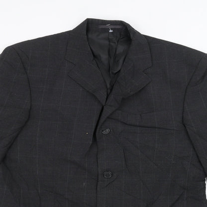 Mens UK Size 38 Preworn Regular Grey Suit Jacket