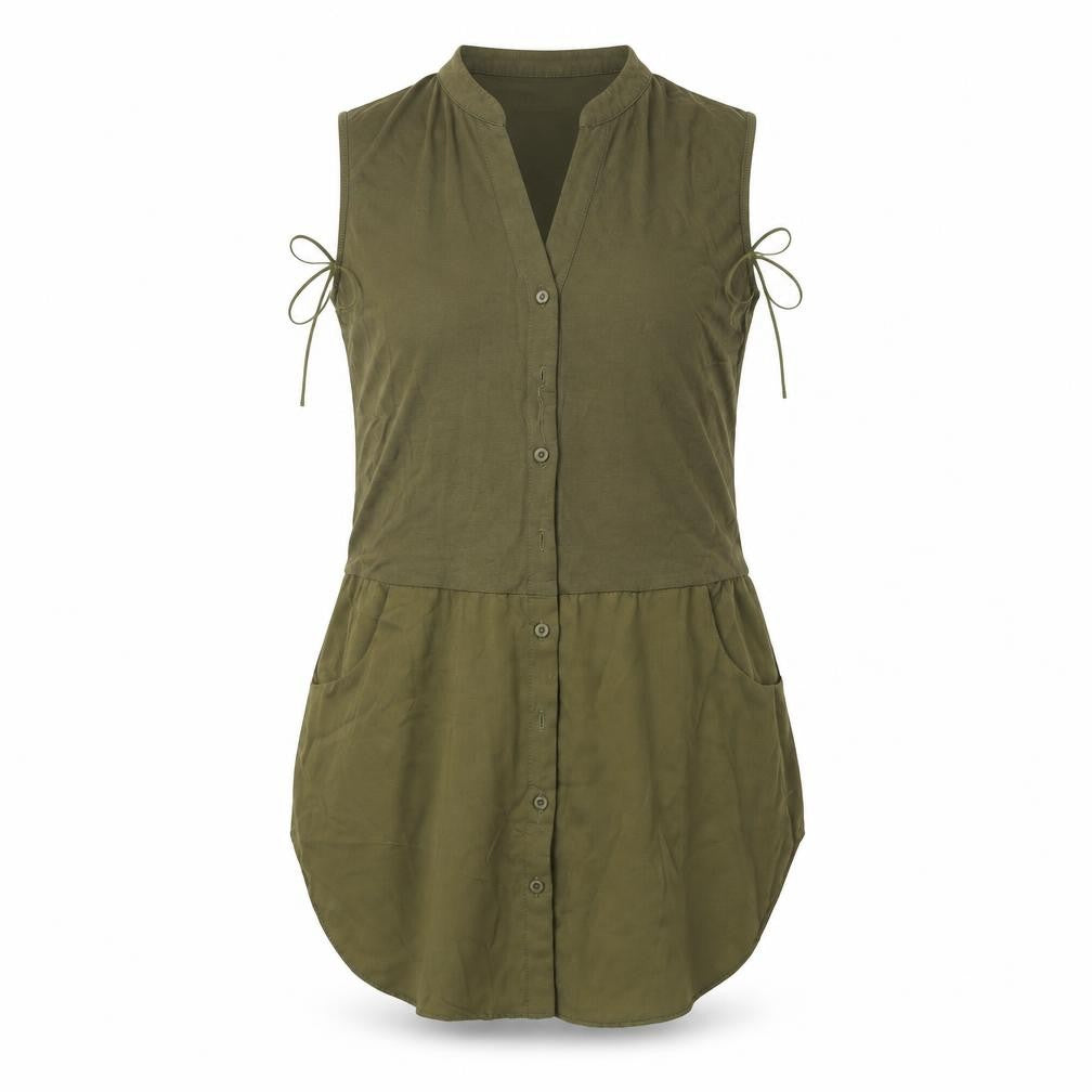Womens UK Size 10 TU Green Basic Button-Up