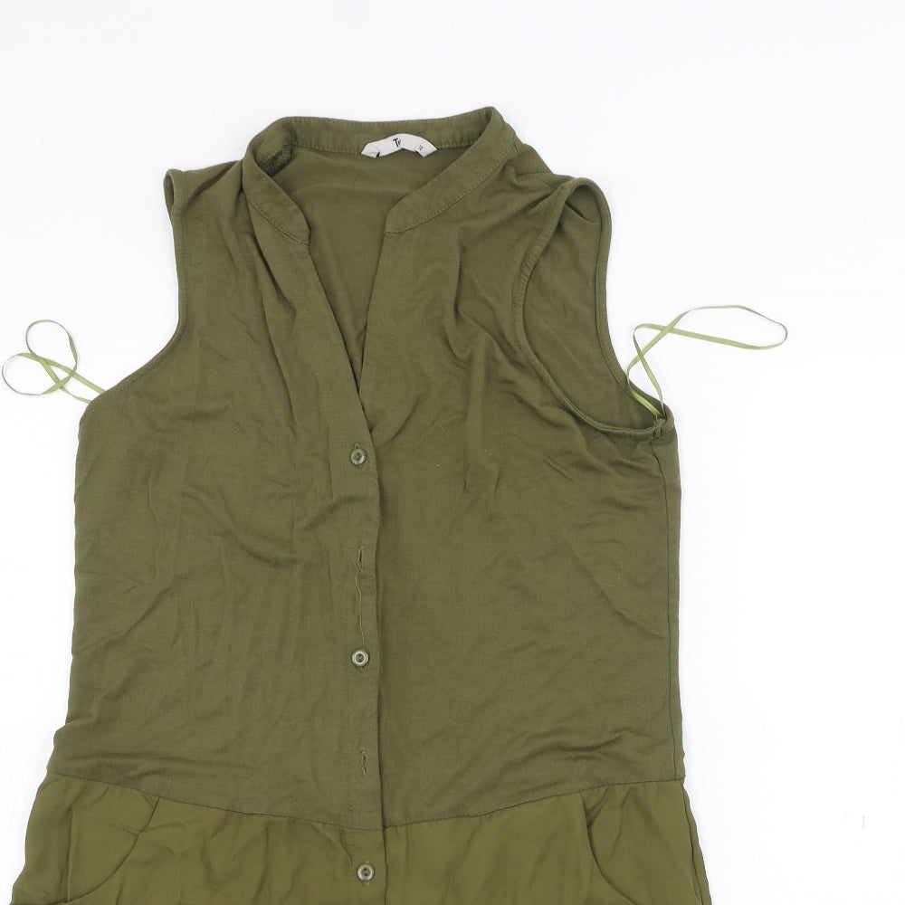 TU Womens Green   Basic Button-Up Size 10